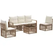 vidaXL Gartensofa-set 6 pcs Beige Poly-Rattan