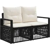 vidaXL Gartensofa-set 8 stk. Schwarz Poly-Rattan