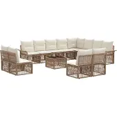 vidaXL Gartensofa-set 13 pcs Beige Poly-Rattan