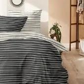Enrico Coss Perkal Bettwäsche Hannover 155x220 cm + 80x80 cm | anthrazit - grau