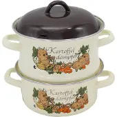 Karl Krueger Krueger KR16K Couscous-Topf inkl. Deckel, emailliert, 16 cm Durchmesser, Induktionsherd-geeignet