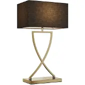 LUCANDE Evaine Tischleuchte Brass/Black - , Evaine, Schwarz, für Wohnzimmer, Metall, Modern