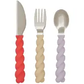 OYOY Besteck - Silikon - 3 Teile - Mellow Besteck - Lavender/Van - - One Size - Kinderbesteck