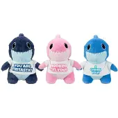Dinotoys 3 Stück Plüschtier Hai mit Shirts - ca. 18 cm