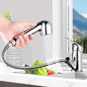 Bedee Küchenarmatur, Wasserhahn Küche, Spültischarmatur, 360° Drehbar Ausziehbar, mit 2 Strahlarten Brause