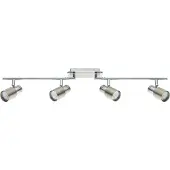 Eglo LED Spot DAVIDA-SD, 4-flammige Deckenleuchte, dimmbarer Deckenstrahler aus Stahl, Flurlampe in nickel-matt und chrom, Wohnzimmerlampe, warmweiß
