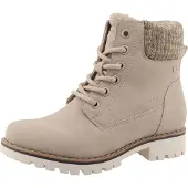 Tom Tailor Schnürstiefel Beige