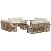 vidaXL Gartensofa-set 13 pcs Beige Poly-Rattan
