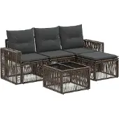 vidaXL Gartensofa-set 5 pcs Grau und Dunkelgrau Poly-Rattan