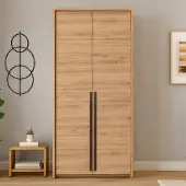 Beautysofa | Drehtürenschrank GIANA 100 cm Moderne Garderobenschrank mit 2 Türen, Eiche