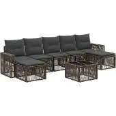 vidaXL Gartensofa-set 8 pcs Grau und Dunkelgrau Poly-Rattan