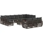 vidaXL Gartensofa-set 14 pcs Grau und Dunkelgrau Poly-Rattan
