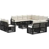 vidaXL Gartensofa-set 12 pcs Schwarz Poly-Rattan