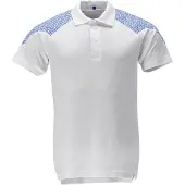 Mascot Polo-Shirt, Kurzarm Polo-shirt Gr. 3XL, weiss/azurblau