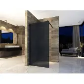 Aloni Eco Walk- In Duschwand aus Rauchglas schwarz 1400x2000mm