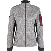 FHB Marieke Damen Strick-Fleece-Jacke - Grau-Schwarz 102 M