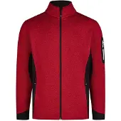 FHB Christoph Strick-Fleece-Jacke - Rot-Schwarz 102 2XL