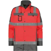 Dassy Warnschutz Parka Limasol - neonrot/zementgrau - S