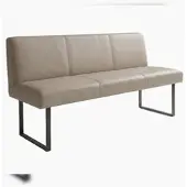 KAWOLA Esszimmerbank ELEEN Leder grau 123cm