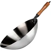 Ibili Wokpfanne Karbonsteel, Kohlenstoffstahl, 32 cm, silber/braun