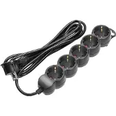 ORNO Steckdosenleiste ORAE13149, mit 3m Kabel, 5-fach in schwarz