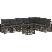 vidaXL Gartensofa-set 8 pcs Grau Poly-Rattan