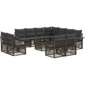 vidaXL Gartensofa-set 12 pcs Grau Poly-Rattan