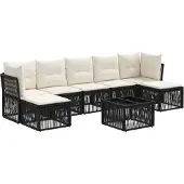 vidaXL Gartensofa-set 8 pcs Schwarz Poly-Rattan