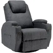 GIHAUVIA Elektrisch Massagesessel mit Massage Wärmefunktion Ruhesessel mit Becherhalter Fernbedienung und Seitentasche TV Sessel Gray
