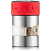 Bodum Salz- & Pfeffermühle Twin Rostfreier Edelstahl Silber / Rot
