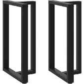 vidaXL Bartischbeine T-Form 2 Stk. Schwarz 60x35x(100-101) cm Stahl