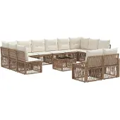 vidaXL Gartensofa-set 13 pcs Beige Poly-Rattan