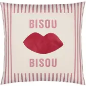Elegante Mako-Satin Kissenbezug Bisou rosarot 40x40 cm - pink;rot;beige