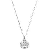 Luxenter Rhodium plattierte Brillant-Zirkonia Halskette - Alphabet