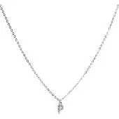 Luxenter Halskette mit glänzenden Zirkonia in Silber - Alphabet