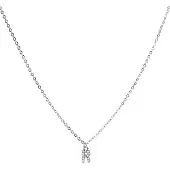 Luxenter Halskette mit glänzenden Zirkonia in Silber - Alphabet