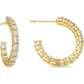 Luxenter Ohrringe mit glänzendem 18k Gold Finish Zirkonia - Chenfa