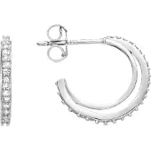 Luxenter rhodinierte Brillant-Zirkonia-Ohrringe - Ibsy