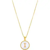 Luxenter -Halskette aus weißem Perlmutt in 18 Karat Gelbgold - Alphabet