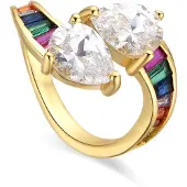 Luxenter Ring mit glänzendem 18k Gold Finish Zirkonia - Darbia