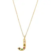 Luxenter Halskette mit mehrfarbigen Zirkonia 18k Gold Finish - Alphabet