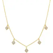 Luxenter Halskette mit glänzendem 18k Gold Finish Zirkonia - Tingi