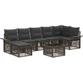 vidaXL Gartensofa-set 8 pcs Grau Poly-Rattan