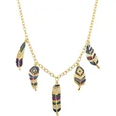 Luxenter Multicolour Zirkonia Halskette aus 18k Gelbgold - Muisem