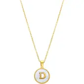 Luxenter -Halskette aus weißem Perlmutt in 18 Karat Gelbgold - Alphabet