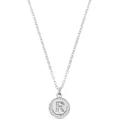 Luxenter Rhodium plattierte Brillant-Zirkonia Halskette - Alphabet