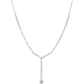 Luxenter -Halskette aus 925er Sterlingsilber mit glänzendem Zirkonia, rhodiniert – Jibki