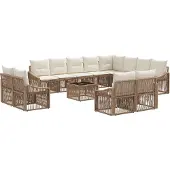 vidaXL Gartensofa-set 13 pcs Beige Poly-Rattan