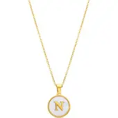 Luxenter -Halskette aus weißem Perlmutt in 18 Karat Gelbgold - Alphabet