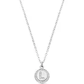 Luxenter Rhodium plattierte Brillant-Zirkonia Halskette - Alphabet